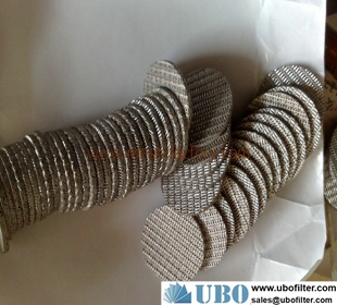Disk sintered wire mesh fitler elements