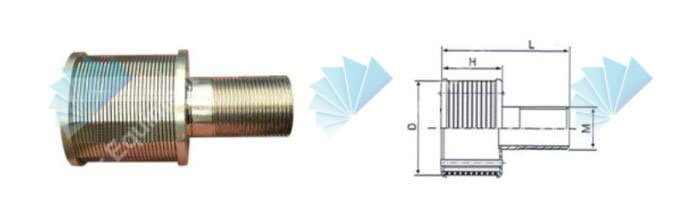 V wire screen filter nozzle for industry filtration