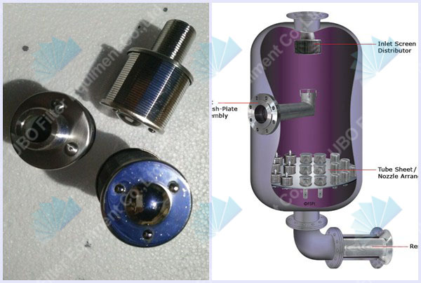 wedge wire filter nozzle for wastewater treatment