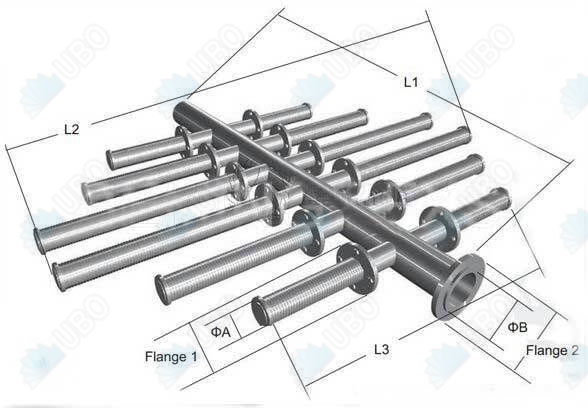 stainless steel wedge wire header lateral