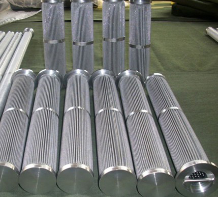 Catalyst carrier metal felt filter element