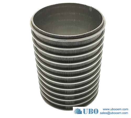 Looped or welded wedge wrapped wire screens cylinder