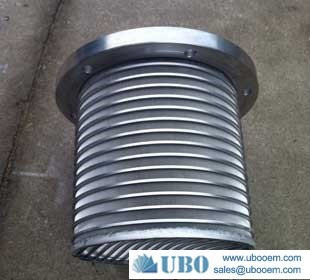 Wedge wrapped wire screen cylinder filter strainer basket for seperation system