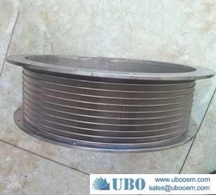 Wedge wrapped wire screen cylinder filter strainer basket for seperation system