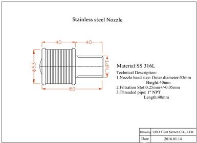 Wedge wire column strainer Hastelloy