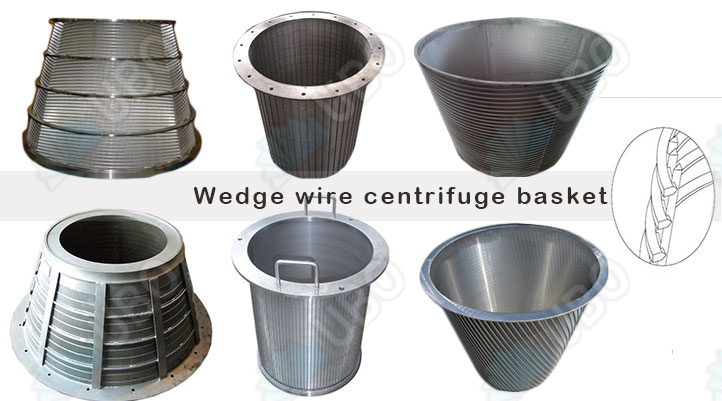 Wedge wire centrifuge basket
