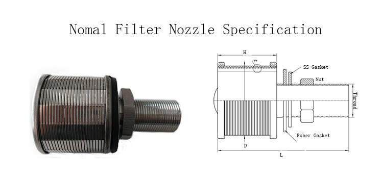 Wedge v wire filter nozzle screen strainer