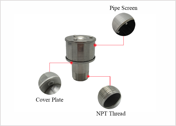 Johnson type wedge wire screen nozzle filter strainer for industrial filtration system